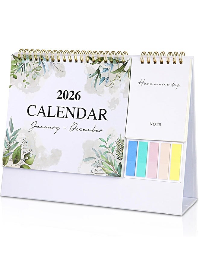 تقويم مكتبي صغير قابل للطي لعام 2026، مناسب للمكتب والمنزل، تقويم مكتبي صغير لعام 2026 من يناير إلى ديسمبر، مخطط شهري مع قائمة مهام وملاحظات لاصقة - Image 1